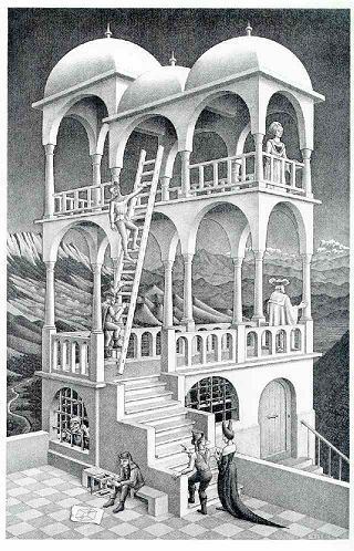 Belvedere (M. C. Escher) MC Escher Belvedere Impossible world