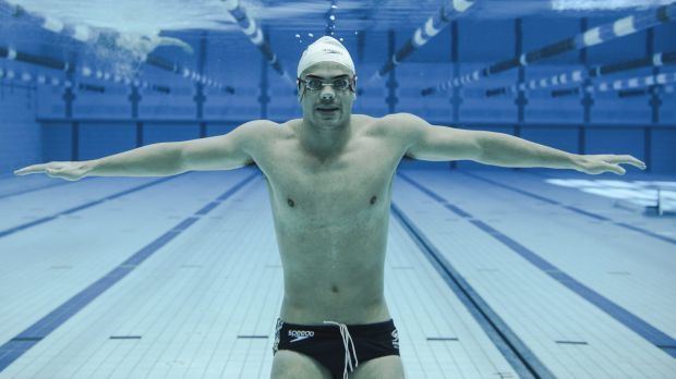 Ben Treffers Swimming Canberras Ben Treffers chases down Mitch Larkin for Rio