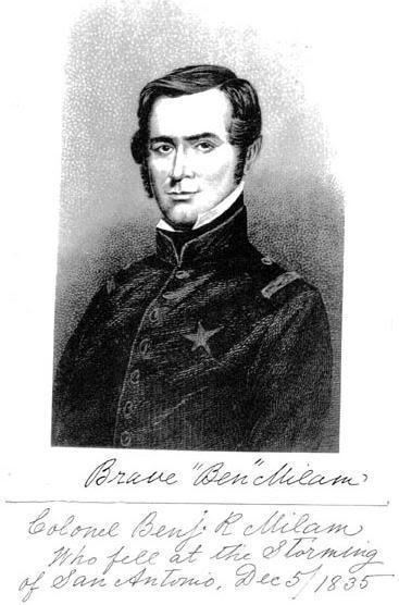 Benjamin Milam Milam Benjamin Rush The Siege of Bxar Descendants