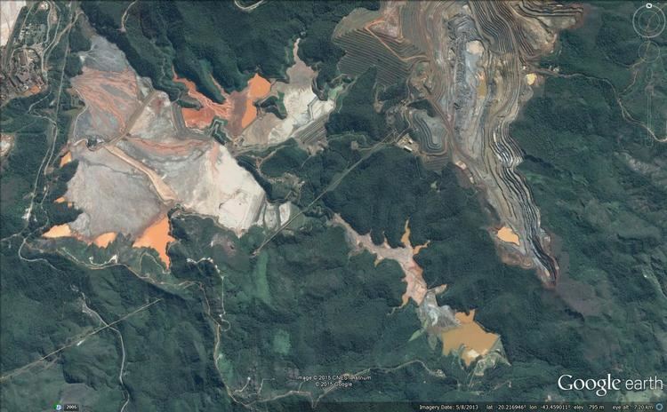 Bento Rodrigues dam disaster High resolution imagery of the Bento Rodrigues dam failures The