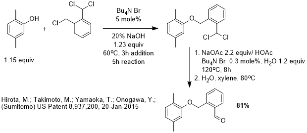 Benzal chloride PTC EsterificationHydrolysis of Benzal Chloride to Aldehyde PTC