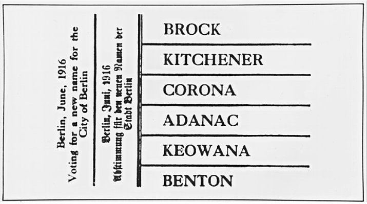 Berlin to Kitchener name change