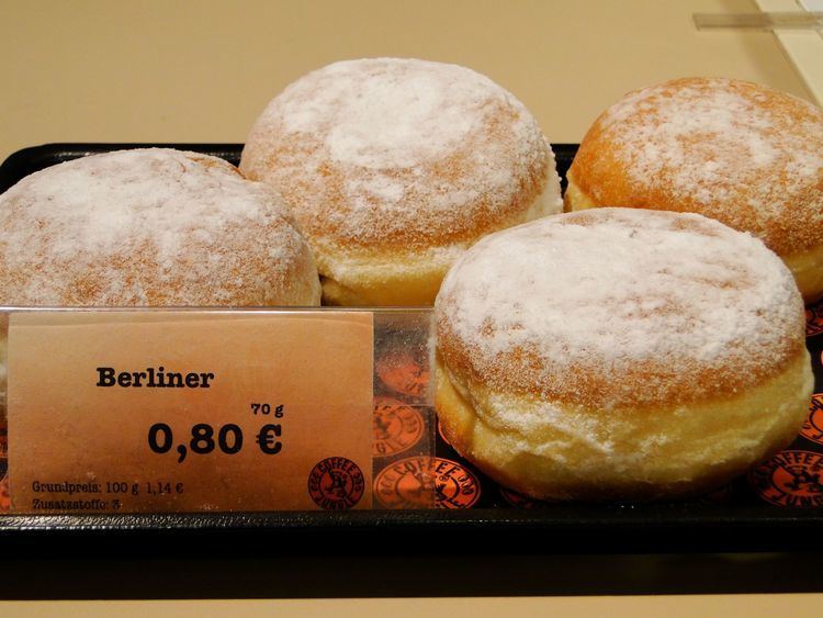 Berliner (doughnut) Eating a Berliner in Berlin with Berliners backpackerlee