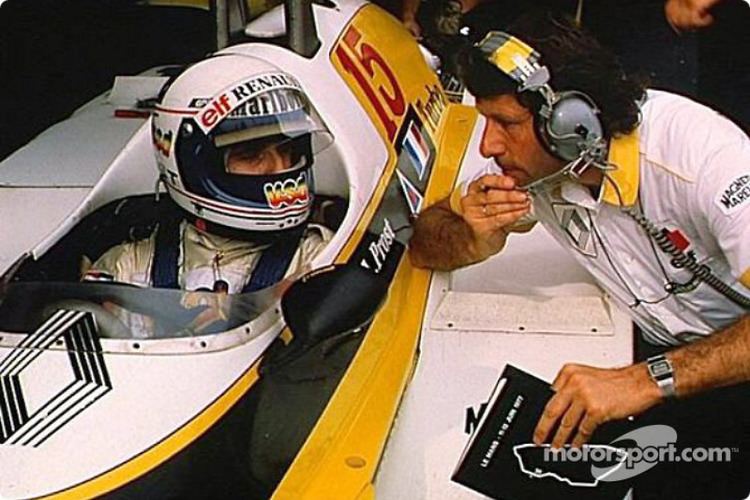 Bernard Dudot Alain Prost and Bernard Dudot during a test session at