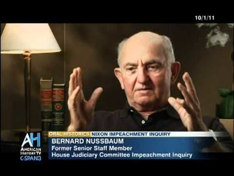 Bernard Nussbaum Oral Histories Preview Bernard Nussbaum on Nixon Impeachment