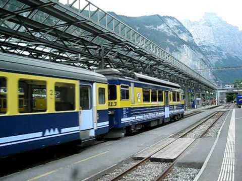 Bernese Oberland railway Berner Oberland Bahn departure at Lauterbrunnen Switzerland YouTube