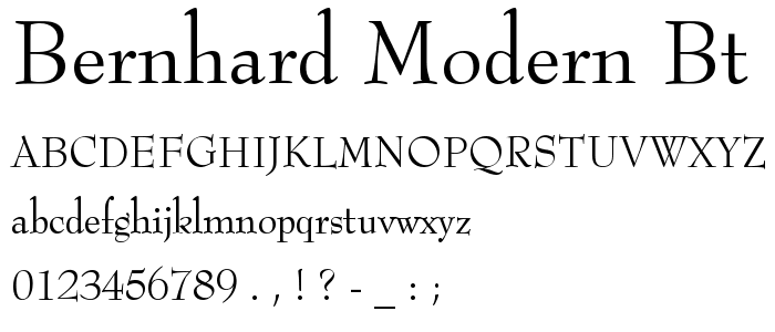 Bernhard Modern Bernhard Modern BT Font pickafontcom