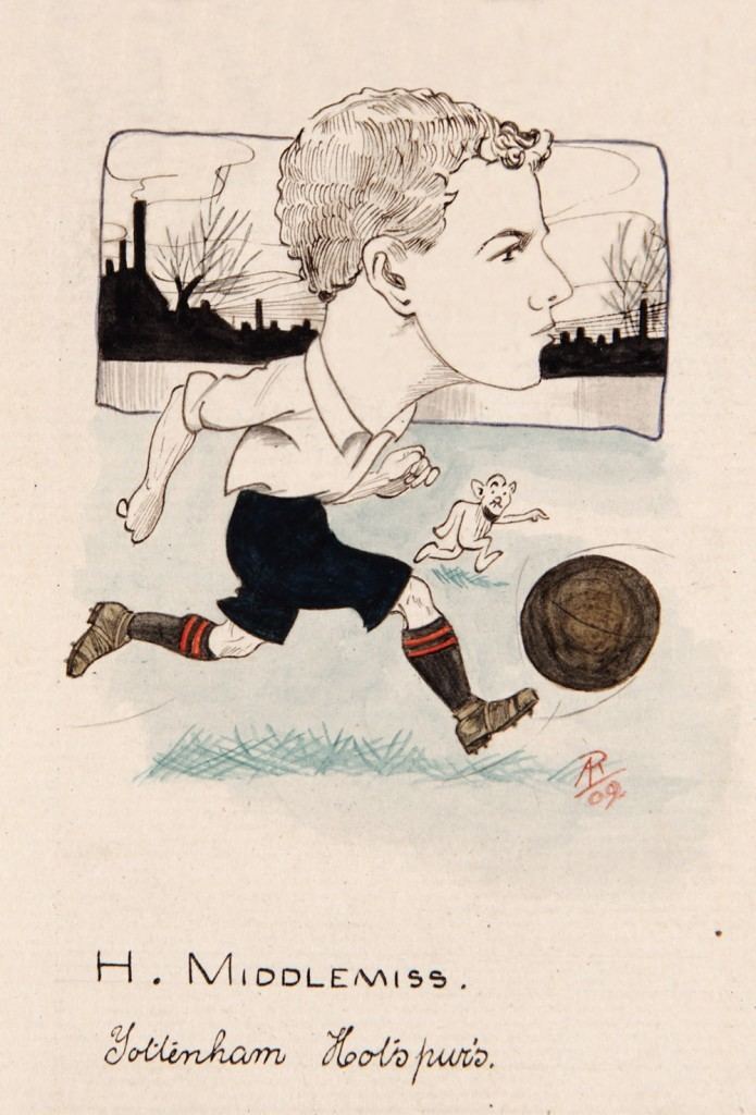 Bert Middlemiss Drawing of Bert Middlemiss 1907 National Football Museum