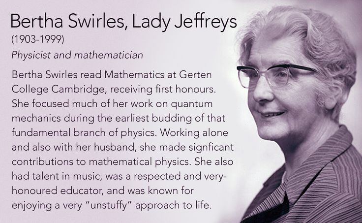 Bertha Swirles Bertha Swirles Lady Jeffreys19031999 Physicist and mathematician