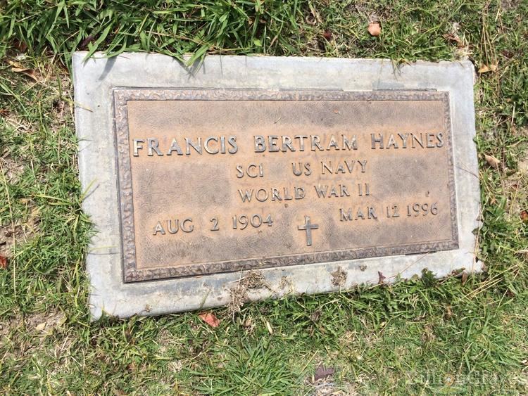 Bertram Haynes Grave Site of Francis Bertram Haynes 19041996 BillionGraves
