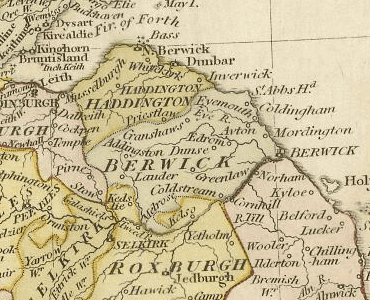 Berwickshire History of Berwickshire Map and description for the county