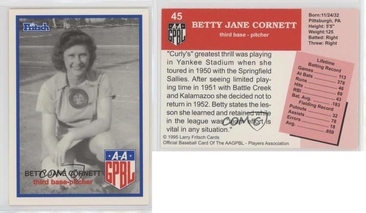 Betty Jane Cornett 1995 45 Betty Jane Cornett Rookie Baseball Card eBay