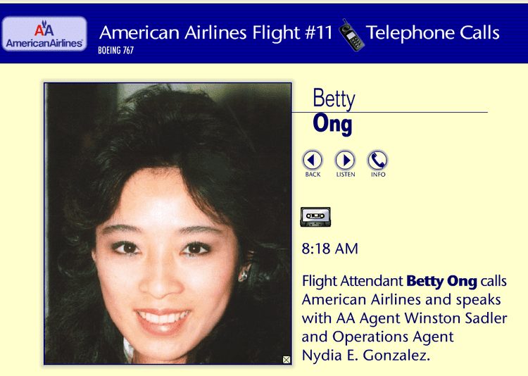 The recording of the conversation between Betty Ong and AA Agent Winston Sadler and Operations Agent Nydia E. Gonzalez