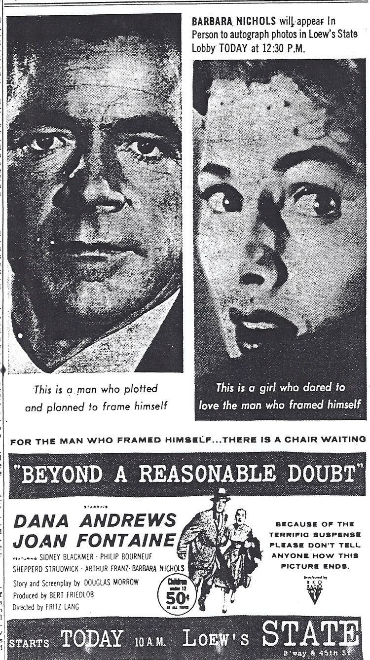 Beyond a Reasonable Doubt (1956 film) Beyond a Reasonable Doubt 1956 Fritz Lang Twenty Four Frames