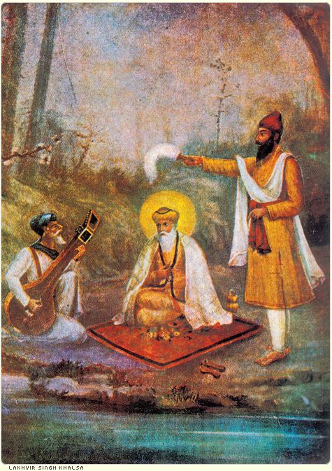 Bhai Bala Bhai Bala Mardana Ji with company of the first master Guru Nanak