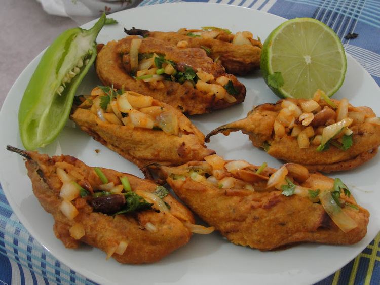 Bhaji Mirchi Bhajji Mirapakaya Bhajji Street food Recipes Sirisfood