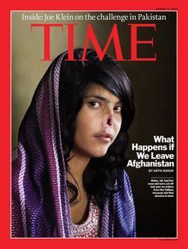 Bibi Aisha featured in Time Magazine while wearing violet hijab
