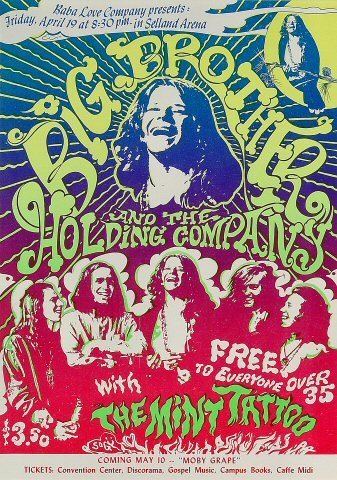 Big Brother and the Holding Company Big Brother and the Holding Company Handbill from Selland Arena Apr