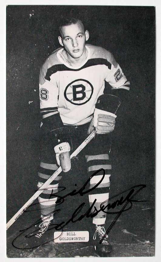 Bill Goldsworthy Bill Goldsworthy Boston Bruins Autographed Postcard