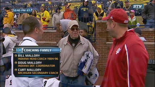 Bill Mallory Photo Longtime IU coach amp his Michigan blanket Big Ten