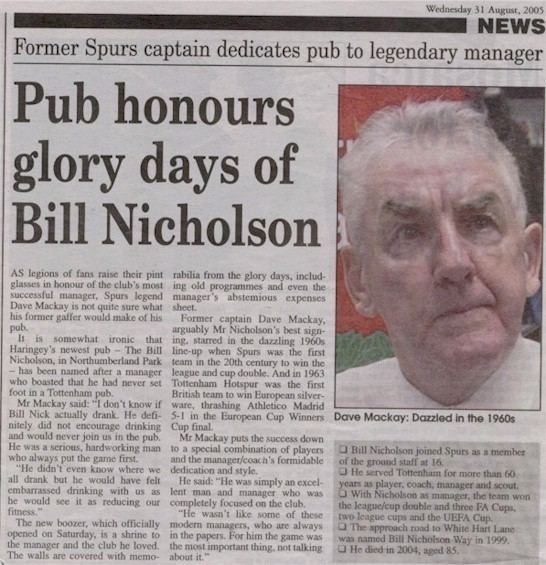 Bill Nicholson (footballer) Photographs Spurs History