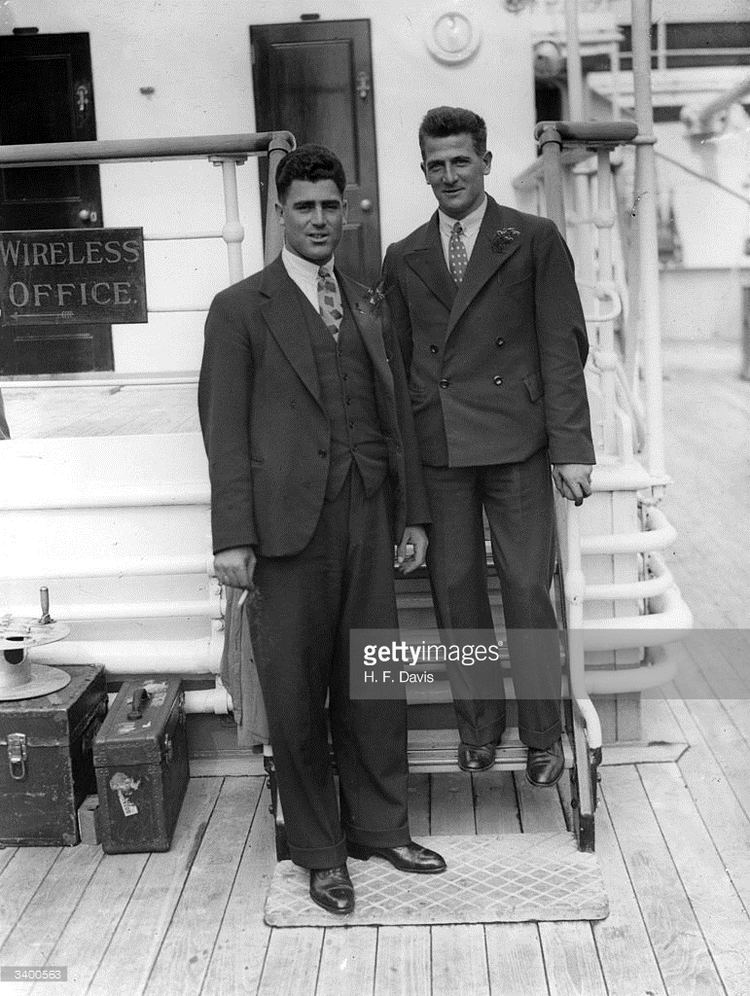 Bill Voce English cricketers Bill Voce and Harold Larwood on board the