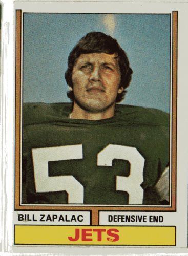 Bill Zapalac NEW YORK JETS Bill Zapalac 415 TOPPS 1974 NFL American Football