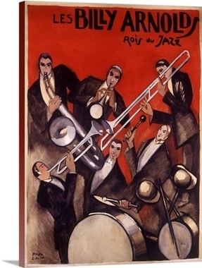 Billy Arnold (baseball) Billy Arnold Jazz Band Vintage Poster by Paul Colin Wall Art