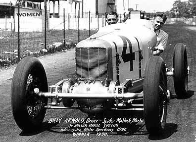Billy Arnold (racing driver) Driver Billy Arnold and riding mechanic Spider Madlock win the 1930