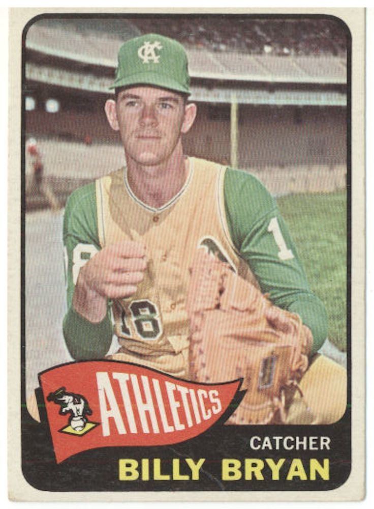 Billy Bryan (baseball) Vintage 1965 Topps Baseball Card 51 Billy Bryan Kansas City As