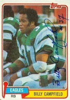 Billy Campfield Billy Campfield autographed Football Card Philadelphia Eagles 1981