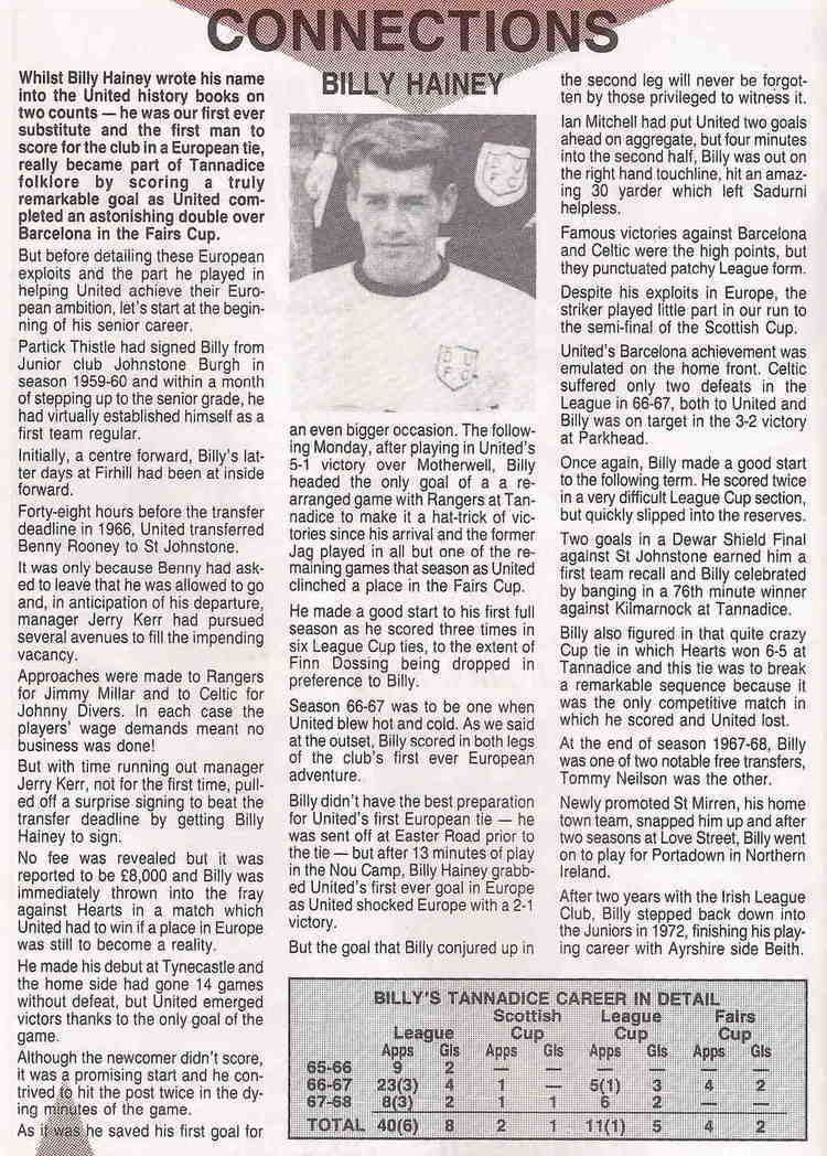 Billy Hainey 1992 Billy Hainey Feature The Partick Thistle History Archive