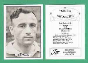 Billy Wardle JF SPORTING FORTIES FAVOURITE FOOTBALLER CARD BILLY WARDLE OF