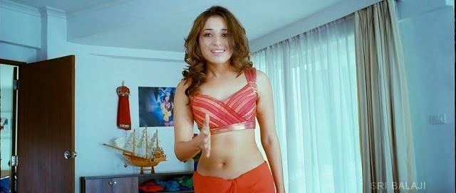 Bindaas (2014 film) movie scenes Tamannaah Bhatia in Rebel Movie Romantic Scene Navel Show Saree Stills Gallery