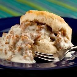 Biscuits and gravy Easy Sausage Gravy and Biscuits Recipe Allrecipescom