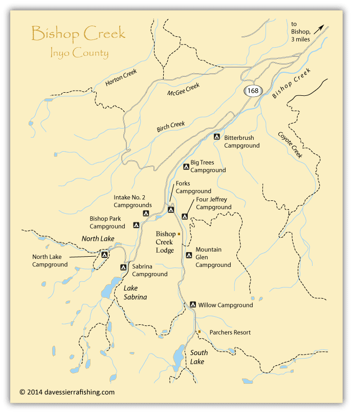 Bishop Creek (Inyo County) Bishop Creek Map Eastern Sierra Fishing Maps