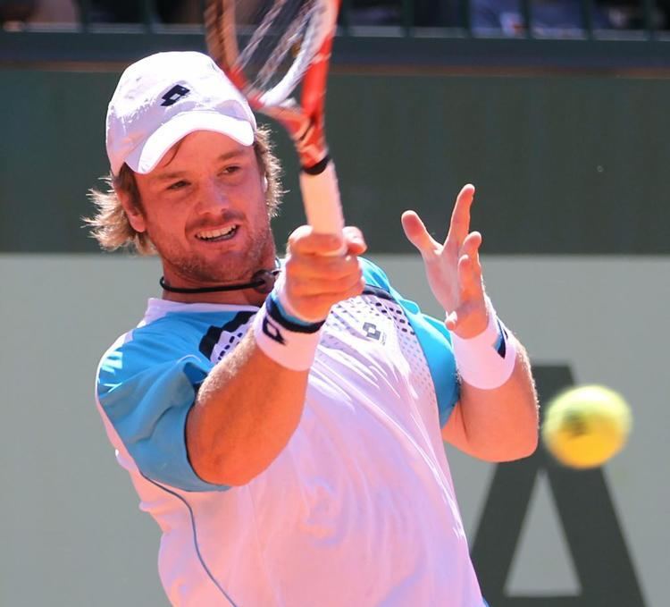Blaz Kavcic Blaz Kavcic of Slovenia hits a shot during his French Open
