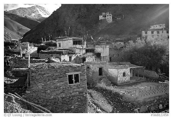 Black and white village Black and White PicturePhoto Ichack Village Zanskar Jammu and