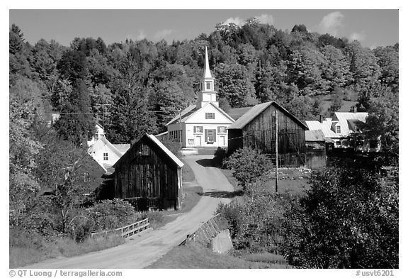 Black and white village Vermont Black and White pictures USA stock photos fine art prints