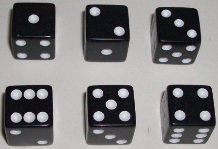 Black Dice Buy Black Dice for Games or Play set of 6 quality 13 mm size in