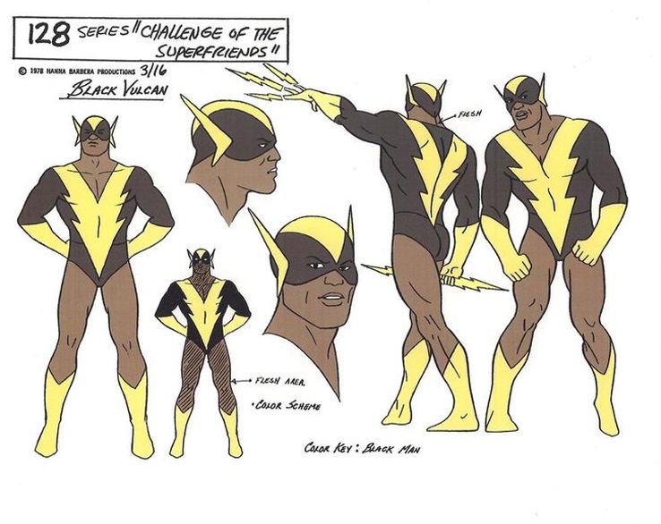 Black Vulcan All New Super Friends Hour Black Vulcan Cartoon The Museum Of