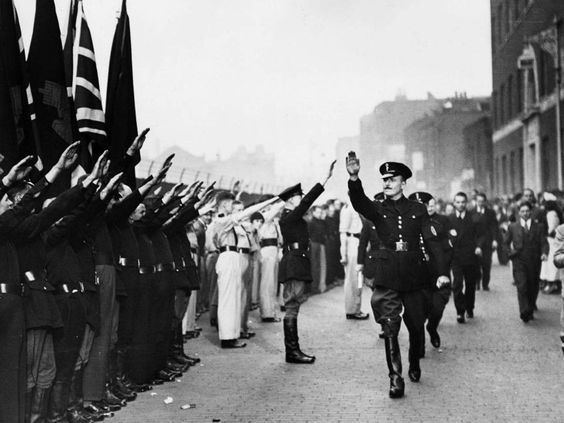 Blackshirts British fascist leader Sir Oswald Mosley inspects the 39Blackshirts