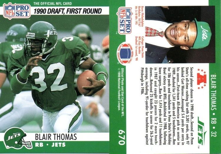 Blair Thomas 1990 amp 1991 Jets Football cards at great prices