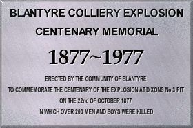 Blantyre mining disaster BlantyrePast1877 Disaster