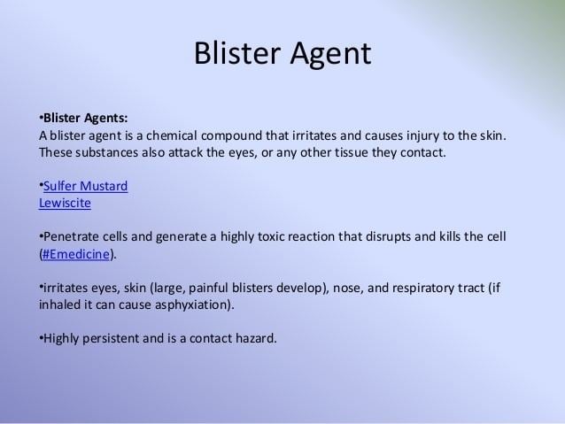 Blister agent Chemical warfare