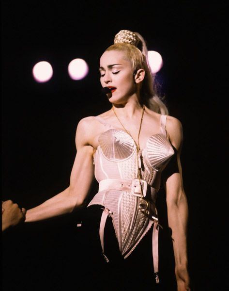 Blond Ambition World Tour Madonna in the famous Gaultier corsetinspired bodysuit Blond