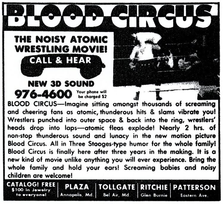 Blood Circus (film) TEMPLE OF SCHLOCK Movie Ad of the Week BLOOD CIRCUS 1987