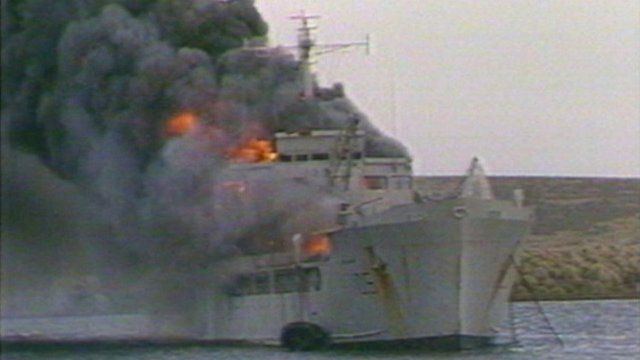 Bluff Cove Air Attacks Falklands War Disaster for British at Bluff Cove BBC News