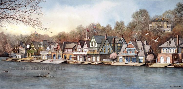 Boathouse Row Boathouse Row in Philadelphia Art by N Santoleri