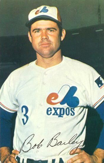 Bob Bailey (baseball) 1969 Montreal Expos Postcards 6 Bob Bailey Front 1969 Baseball